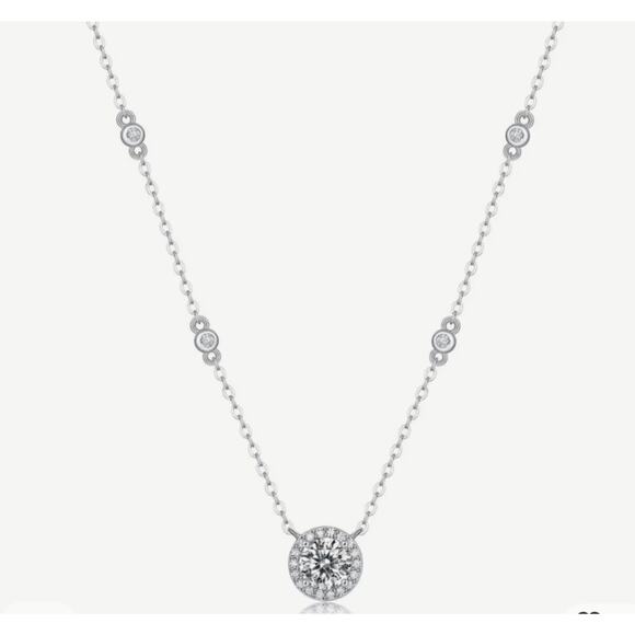 1CT MOISSANITE STERLING SPARKLING NECKLACE! GRA CERTIFIED CERTIFICATE! GORGEOUS! - Picture 7 of 13